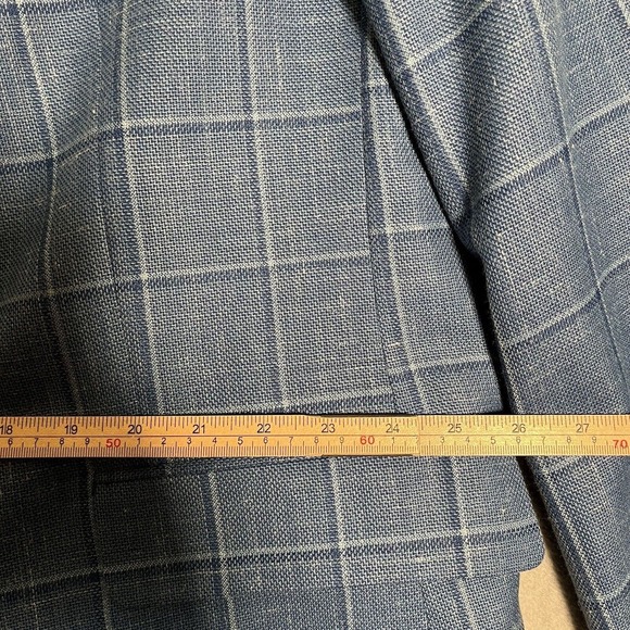 Stafford Blazer Mens 54R Blue Plaid Linen Classic Fit Sports Coat Jacket Preppy - Picture 6 of 15